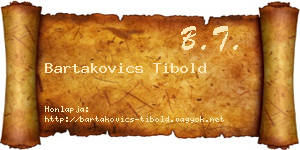 Bartakovics Tibold névjegykártya